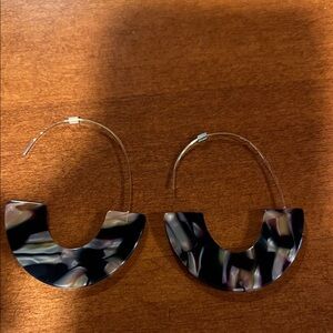 Navy and Purple Hoop Earrings